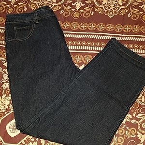 Dark denim jeans.